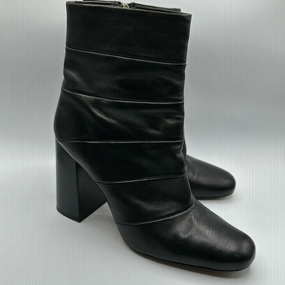 ZARA 100% PREMIUM LEATHER HIGH HEEL SOCK BOOT - Picture 2 of 11